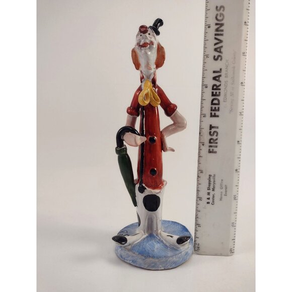 T P Ceramiche Poli Cesare Italian Clown Figurine Umbrella Vintage Signed - Picture 11 of 11